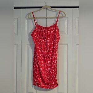 Red Ditsy Floral Dress